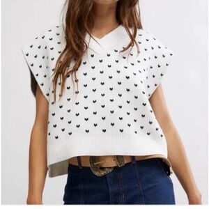 Free People heart Pattern Easy Street Vest